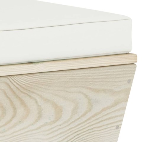 Ogrodowa sofa 2-osobowa z palet, z poduszkami, drewno świerkowe