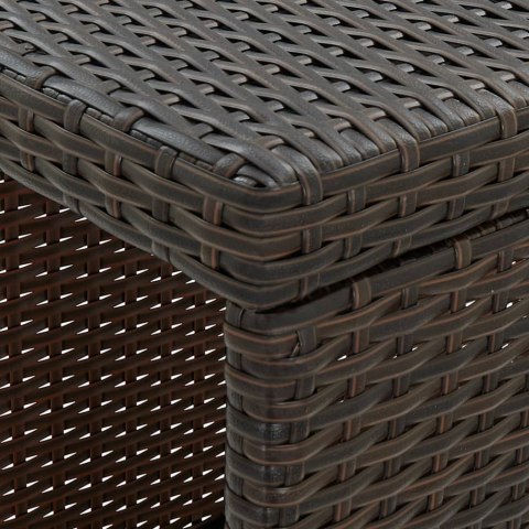 5-cz. ogrodowy zestaw barowy, poduszki, rattan PE, brązowy