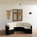 6-częściowa sofa ogrodowa z poduszkami, rattan PE, czarna