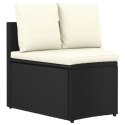 6-częściowa sofa ogrodowa z poduszkami, rattan PE, czarna