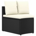 8-częściowa sofa ogrodowa z poduszkami, rattan PE, czarna