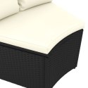 8-częściowa sofa ogrodowa z poduszkami, rattan PE, czarna