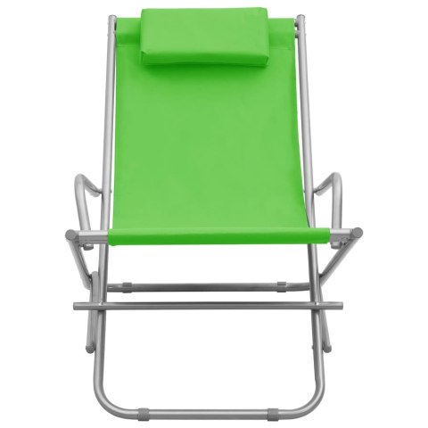 Krzesła bujane, 2 szt., stal, zielone