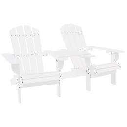 Krzesła ogrodowe Adirondack ze stolikiem, drewno jodłowe, białe
