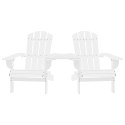 Krzesła ogrodowe Adirondack ze stolikiem, drewno jodłowe, białe