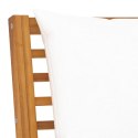 Moduł sofy narożnej z kremową poduszką, lite drewno akacjowe