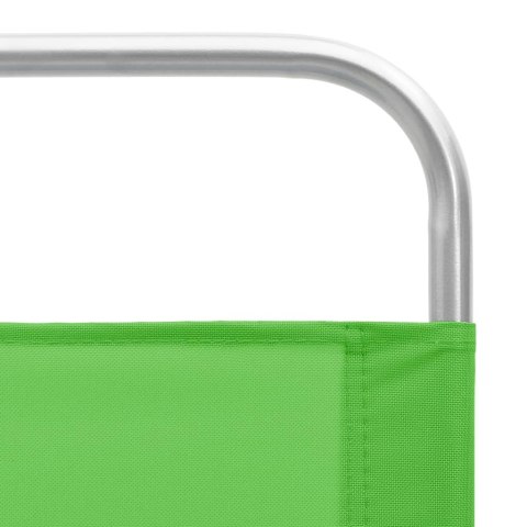 Składane krzesła plażowe, 2 szt., zielone, obite tkaniną