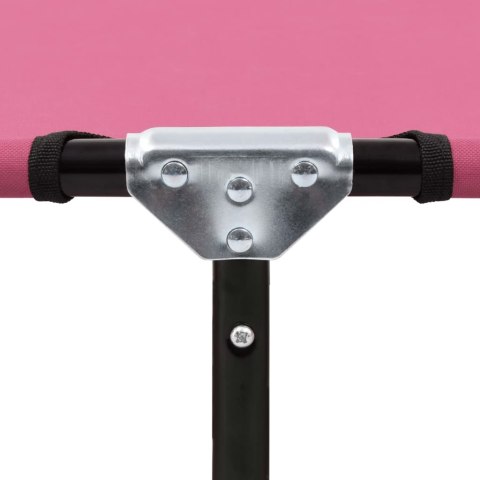 Składany leżak, stal, różowy