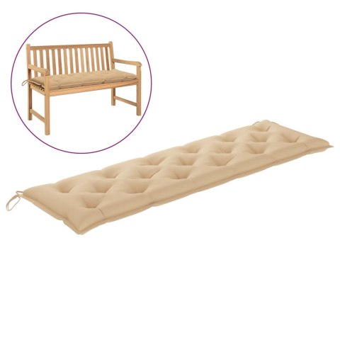Poduszka na ławkę ogrodową, beżowa, 180x50x7 cm, tkanina