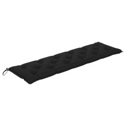Poduszka na ławkę ogrodową, czarna, 180x50x7 cm, tkanina