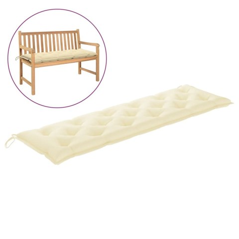 Poduszka na ławkę ogrodową, kremowa, 180x50x7 cm, tkanina