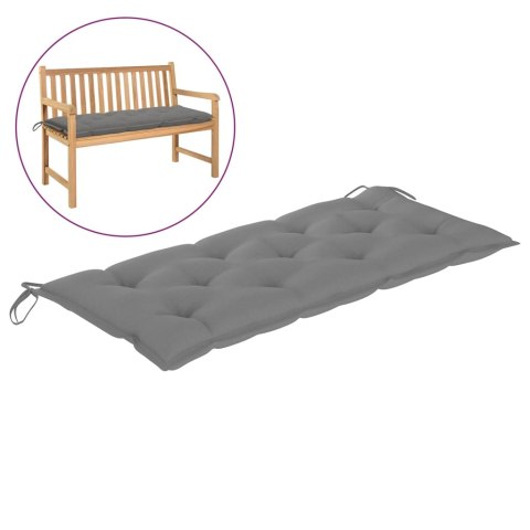 Poduszka na ławkę ogrodową, szara, 120x50x7 cm, tkanina