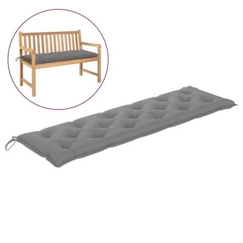 Poduszka na ławkę ogrodową, szara, 180x50x7 cm, tkanina