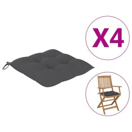 Poduszki na krzesła, 4 szt., antracytowe, 40x40x7 cm, tkanina