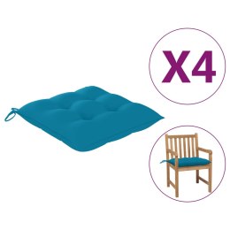 Poduszki na krzesła, 4 szt., niebieskie, 40x40x7 cm, tkanina