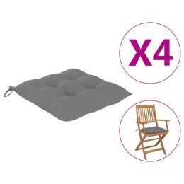 Poduszki na krzesła, 4 szt., szare, 40x40x7 cm, tkanina