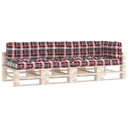 Poduszki na sofę z palet, 5 szt., czerwona kratka
