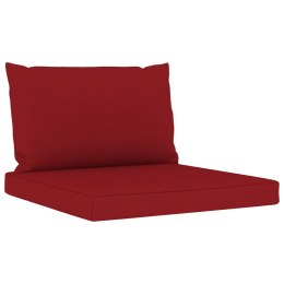 Poduszki na sofę z palet, 2 szt., winna czerwień, tkanina