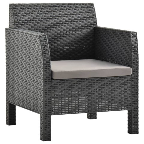 2-cz. zestaw wypoczynkowy, poduszki, rattan PP, antracyt 2-cz. zestaw wypoczynkowy, poduszki, rattan PP, antracyt