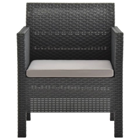 2-cz. zestaw wypoczynkowy, poduszki, rattan PP, antracyt 2-cz. zestaw wypoczynkowy, poduszki, rattan PP, antracyt