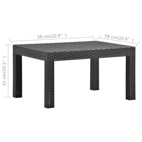 2-cz. zestaw wypoczynkowy, poduszki, rattan PP, antracyt 2-cz. zestaw wypoczynkowy, poduszki, rattan PP, antracyt