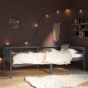 Rama łóżka, ciemnoszara, lite drewno sosnowe, 90 x 200 cm