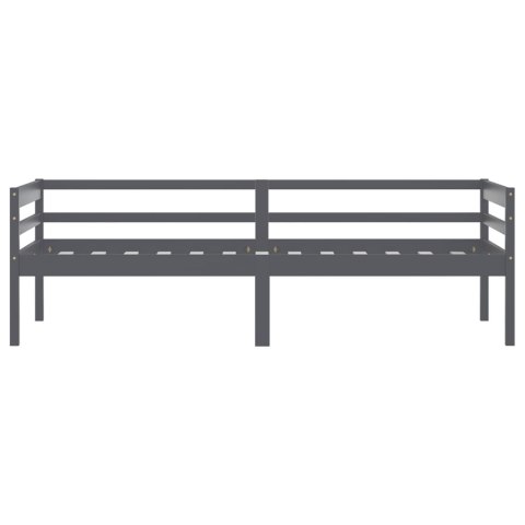 Rama łóżka, ciemnoszara, lite drewno sosnowe, 90 x 200 cm