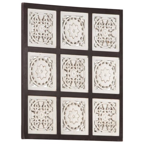 Ręcznie rzeźbiony panel ścienny, MDF, 60x60x1,5 cm, brąz i biel