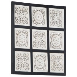 Ręcznie rzeźbiony panel ścienny, MDF, 60x60x1,5cm, czarno-biały