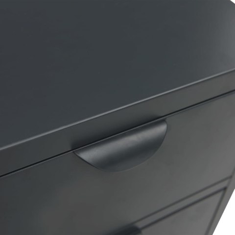 Komoda, antracytowa, 75x35x70 cm, stal i szkło hartowane