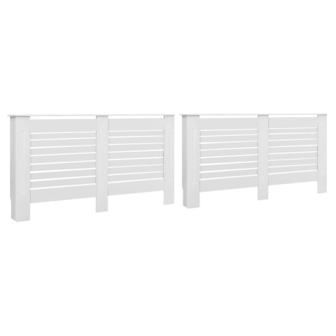 Osłony na kaloryfer, 2 szt., białe, 152x19x81,5 cm, MDF Osłony na kaloryfer, 2 szt., białe, 152x19x81,5 cm, MDF