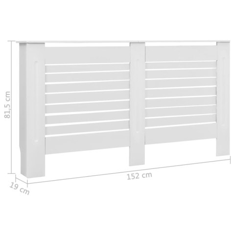 Osłony na kaloryfer, 2 szt., białe, 152x19x81,5 cm, MDF Osłony na kaloryfer, 2 szt., białe, 152x19x81,5 cm, MDF
