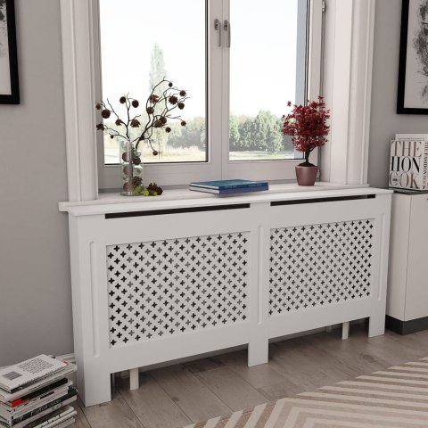 Osłony na kaloryfer, 2 szt., białe, 152x19x81,5 cm, MDF Osłony na kaloryfer, 2 szt., białe, 152x19x81,5 cm, MDF