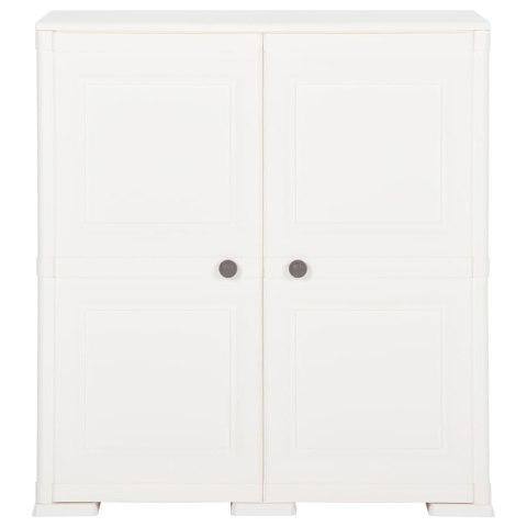 Szafka plastikowa, 79x43x85,5 cm, wygląd drewna, biała