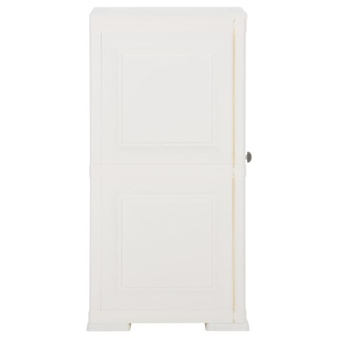 Szafka plastikowa, 40x43x85,5 cm, wygląd drewna, biała