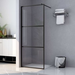 Ścianka prysznicowa, przezroczyste szkło ESG, czarna, 80x195 cm