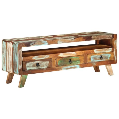 Szafka pod telewizor, kolorowa, 110x30x40 cm, drewno z odzysku
