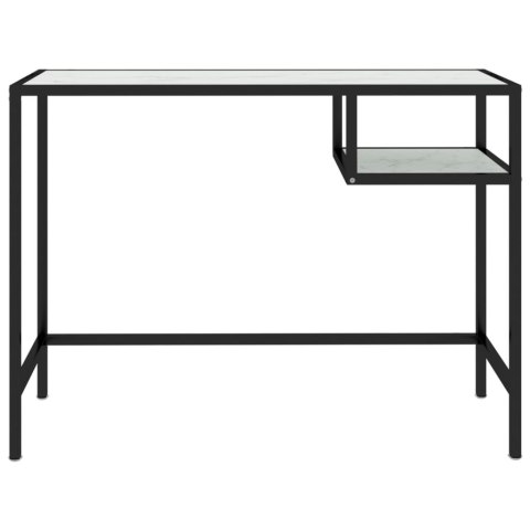 Biurko komputerowe, biały marmur, 100x36x74cm, hartowane szkło Biurko komputerowe, biały marmur, 100x36x74cm, hartowane szkło