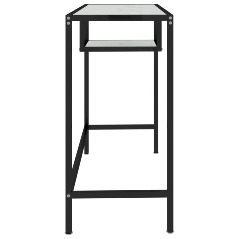 Biurko komputerowe, biały marmur, 100x36x74cm, hartowane szkło Biurko komputerowe, biały marmur, 100x36x74cm, hartowane szkło