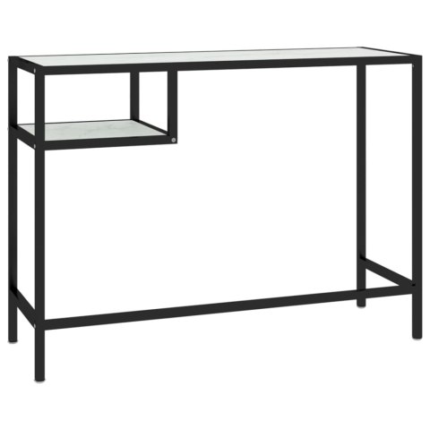 Biurko komputerowe, biały marmur, 100x36x74cm, hartowane szkło Biurko komputerowe, biały marmur, 100x36x74cm, hartowane szkło
