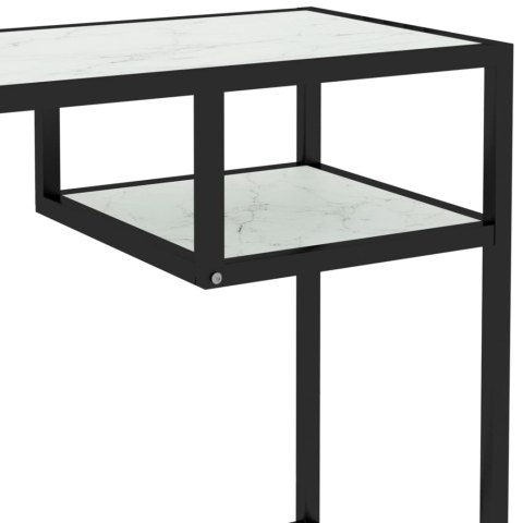 Biurko komputerowe, biały marmur, 100x36x74cm, hartowane szkło Biurko komputerowe, biały marmur, 100x36x74cm, hartowane szkło