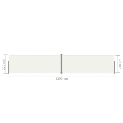 Zwijana markiza boczna, kremowa, 220 x 1200 cm