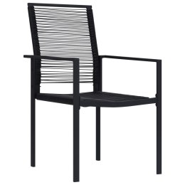 Krzesła ogrodowe, 2 szt., rattan PVC, czarne