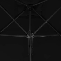 Parasol ogrodowy na stalowym słupku, czarny, 250x250x230 cm