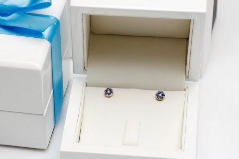 Złote kolczyki KBD3517 - Diament