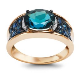 Złoty pierścionek PXD5246 - Topaz błękitny