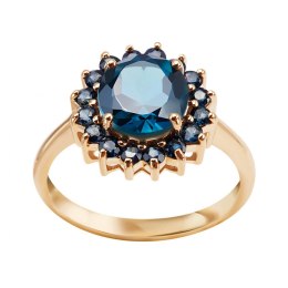Złoty pierścionek PZD5821 - Topaz London Blue