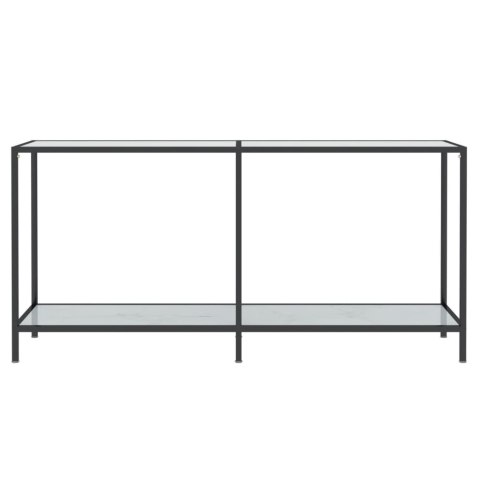 Stolik konsolowy, biały, 160x35x75,5 cm, szkło hartowane