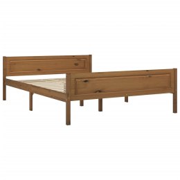 Rama łóżka z litego drewna sosnowego, miodowy brąz, 140x200 cm