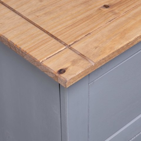 Szafka, szara, 93x40x80 cm, lite drewno sosnowe, seria Panama